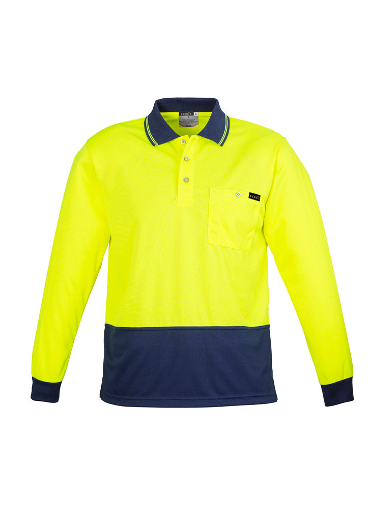Mens Hi Vis Comfort Back Long Sleeve Polo ZH410