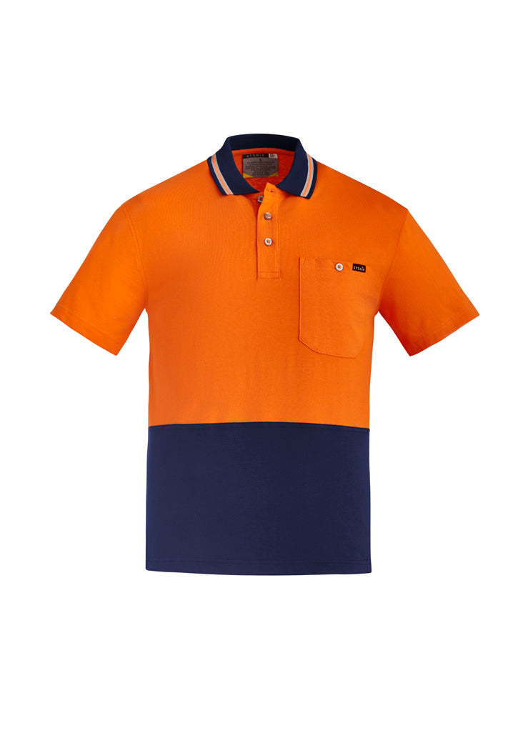 Mens Hi Vis Cotton Short Sleeve Polo ZH435