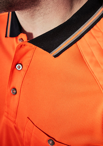 Mens Hi Vis Reinforced Squad Short Sleeve Polo ZH465