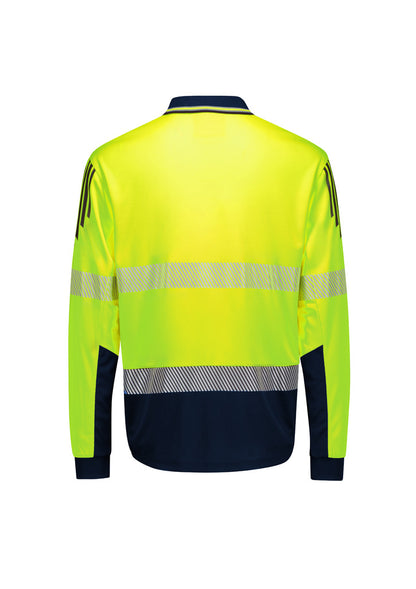Mens Hi Vis Flux Segmented Tape Long Sleeve Polo ZH550