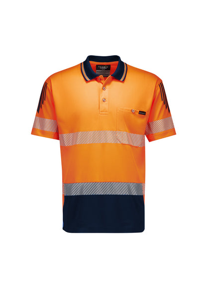 Mens Hi Vis Flux Segmented Tape Short Sleeve Polo ZH555