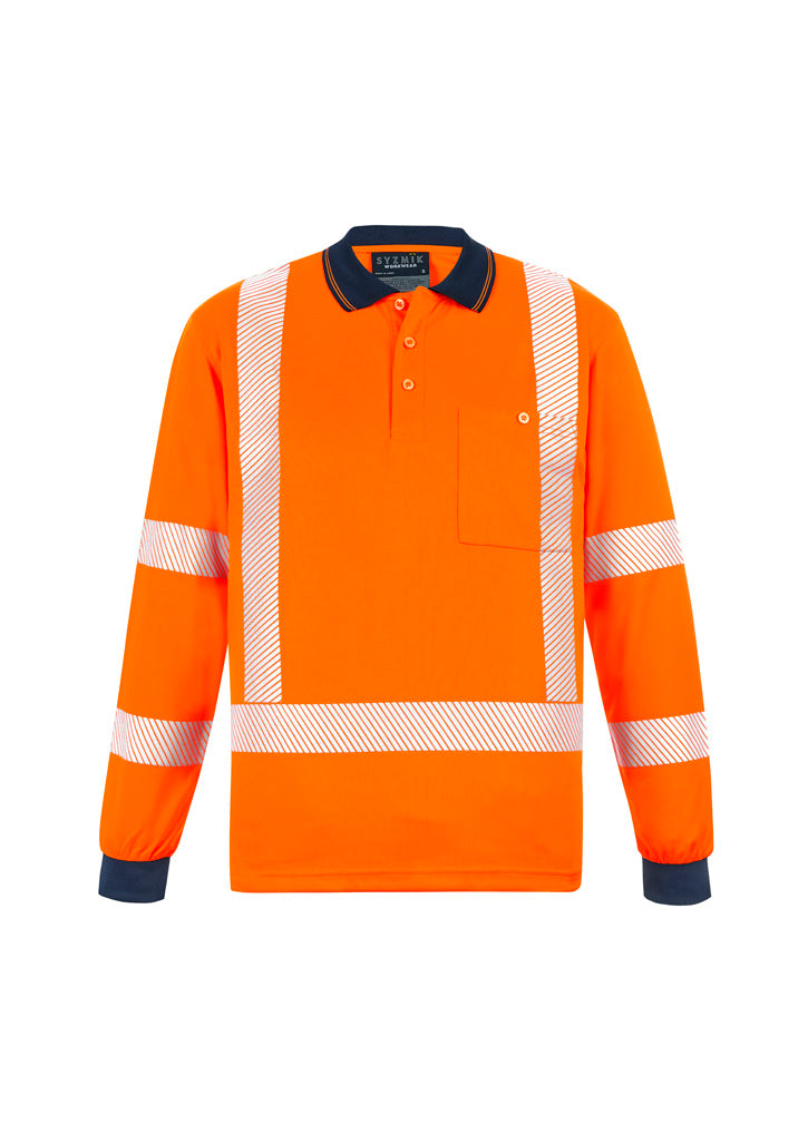 Unisex Hi Vis X Back NSW Rail Long Sleeve Polo ZH690