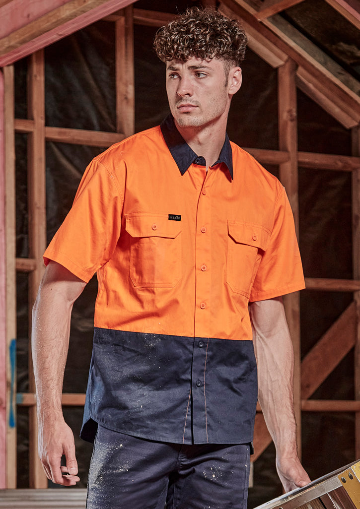 Mens Hi Vis Short Sleeve Shirt ZW115