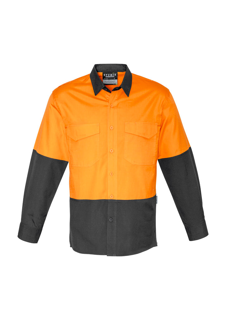 Mens Rugged Cooling Hi Vis Long Sleeve Shirt ZW128