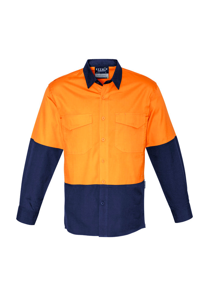 Mens Rugged Cooling Hi Vis Long Sleeve Shirt ZW128