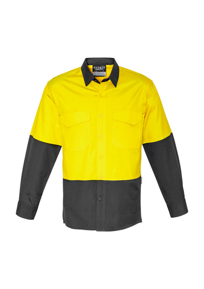 Mens Rugged Cooling Hi Vis Long Sleeve Shirt ZW128