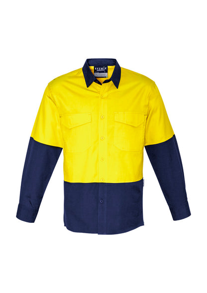 Mens Rugged Cooling Hi Vis Long Sleeve Shirt ZW128