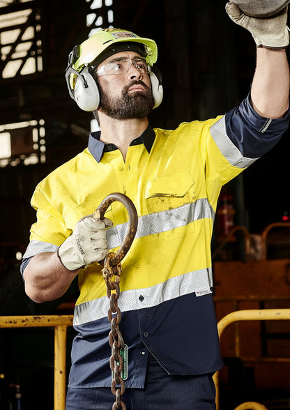Mens Rugged Cooling Hi Vis Taped Long Sleeve Shirt ZW129