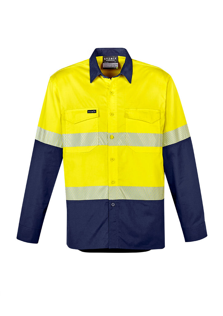 Mens Rugged Cooling Hi Vis Segmented Tape Long Sleeve Shirt ZW229