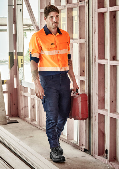Mens Hi Vis Outdoor Segmented Tape Long Sleeve Shirt ZW470