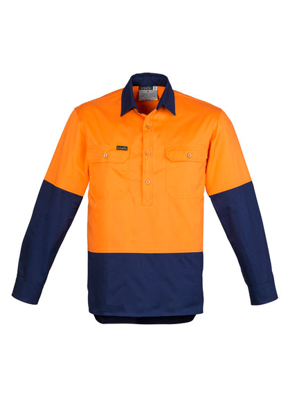 Mens Closed Front Long Sleeve Shirt ZW560