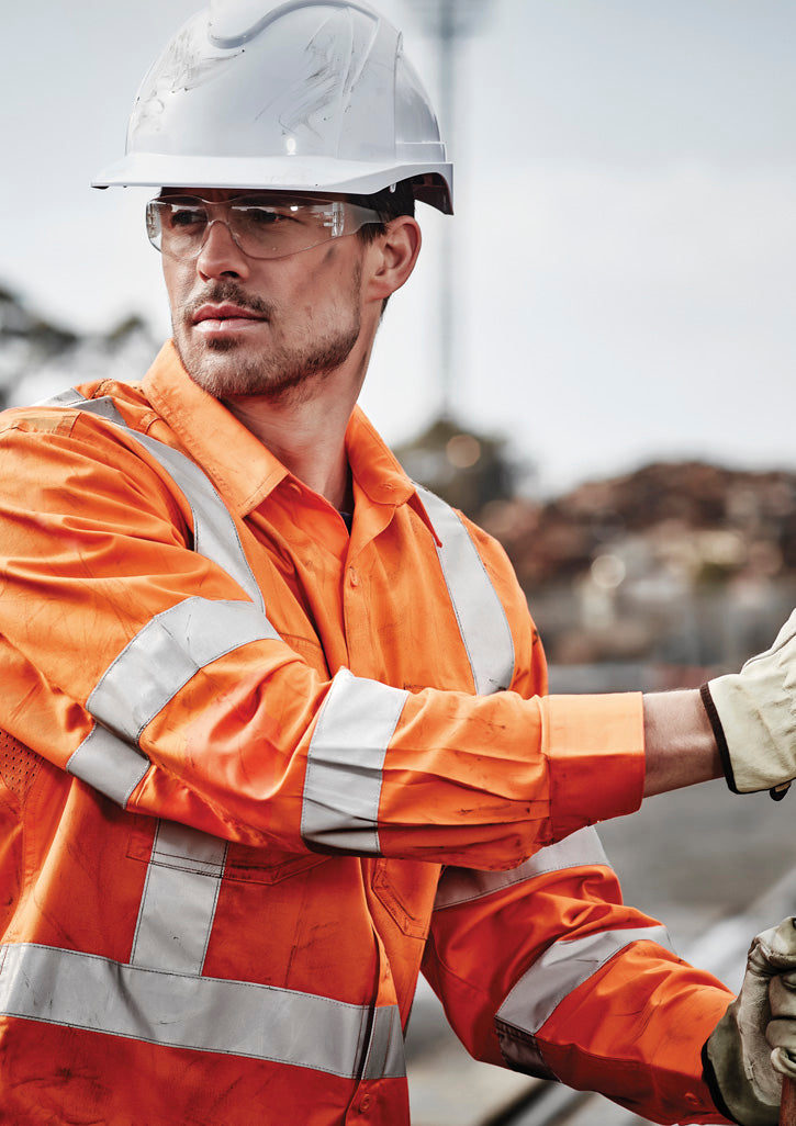 Mens Hi Vis X Back NSW Rail Taped Shirt ZW690