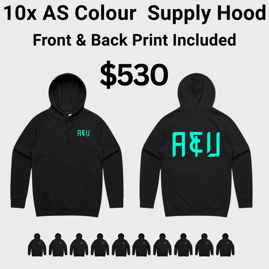 10x AS Colour Supply Hood 5101 Bundle - Front & Back Print Included $530
