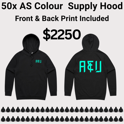 50x AS Colour Supply Hood 5101 Bundle - Front & Back Print Included $2250
