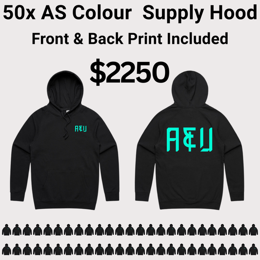 50x AS Colour Supply Hood 5101 Bundle - Front & Back Print Included $2250